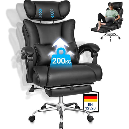 Ergonomischer Bürostuhl 200KG - Chefsessel PU-Leder