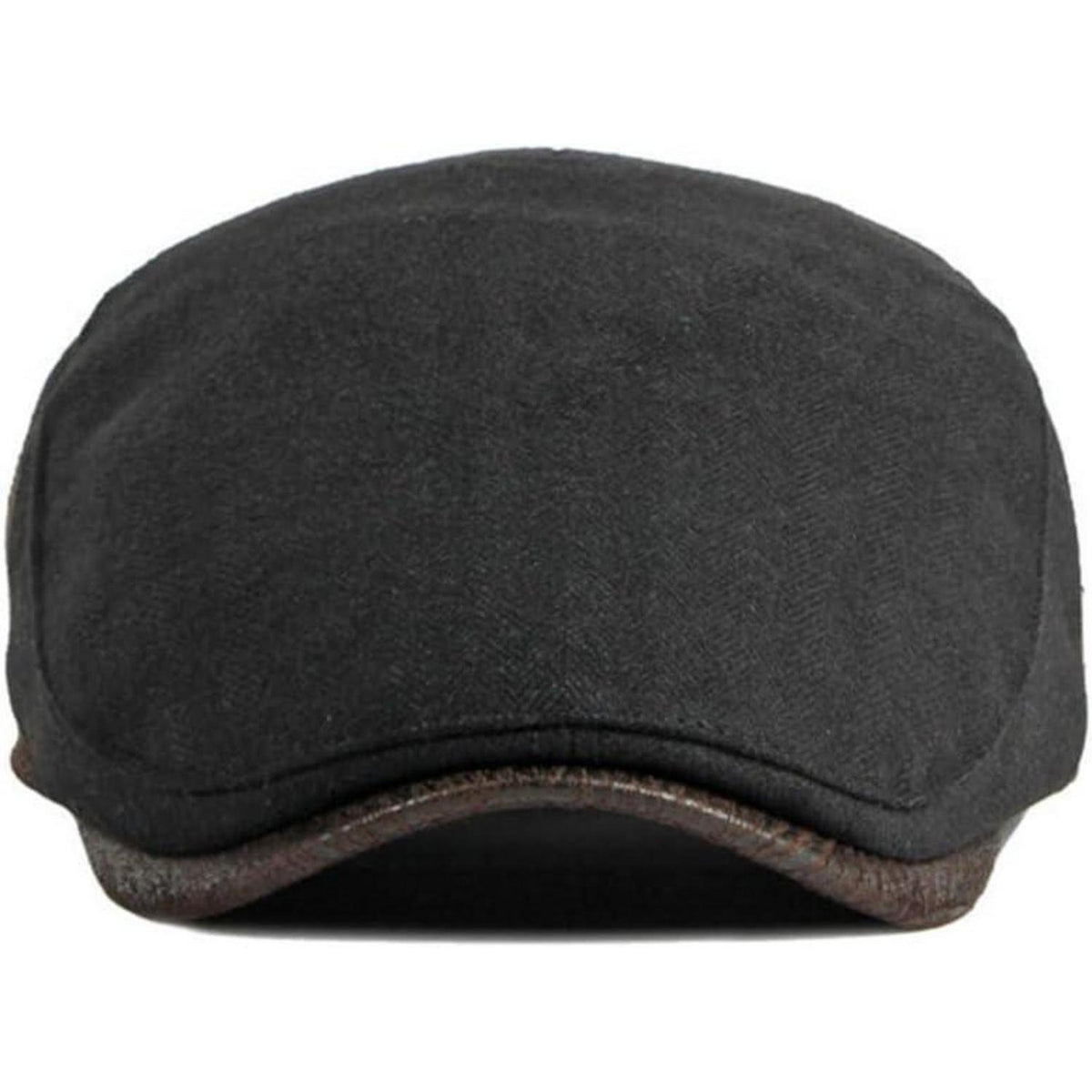 Herren Schiebermütze Winter Verstellbar – Warme Flat Cap Schwarz