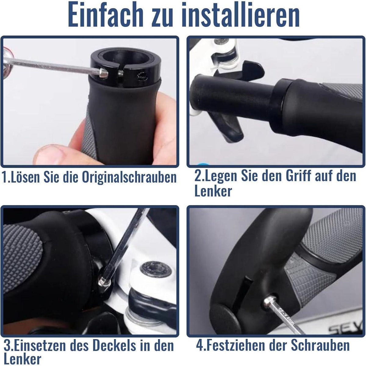 Ergonomische Fahrradgriffe mit Klingel & Werkzeug (22mm)