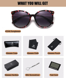 Damen Vintage Sonnenbrille Polarisiert UV400 Schutz Rund Acetat Rahmen