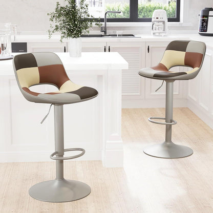 YOUNIKE Barhocker 2er Set, Boho Patchwork, Höhenverstellbar & Drehbar
