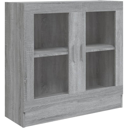 Grauer Bücherschrank mit Vitrine – 82,5 x 30,5 x 80 cm