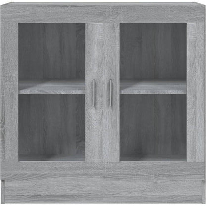 Grauer Bücherschrank mit Vitrine – 82,5 x 30,5 x 80 cm
