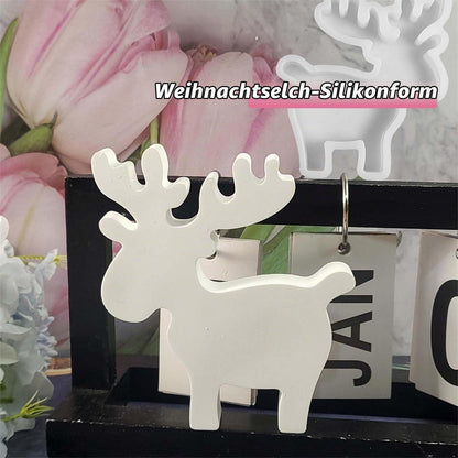 Silikonform Elch Weihnachten – Gießform für Kerzen & Harz