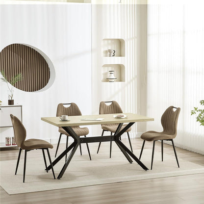 Esszimmergruppe Holz mit 4 Stühlen, 140x80 cm, Modern