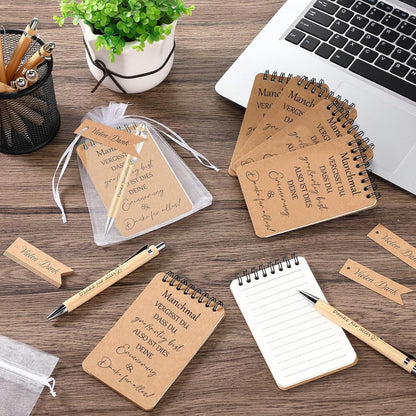 12x Dankeschön Geschenkset für Kollegen – Notizbuch & Stift