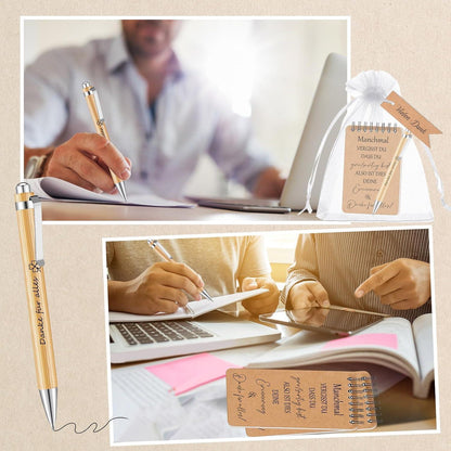 12x Dankeschön Geschenkset für Kollegen – Notizbuch & Stift