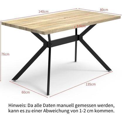 Esszimmergruppe mit Esstisch (140x80cm) & 6 Stühlen – Modern & Komfortabel