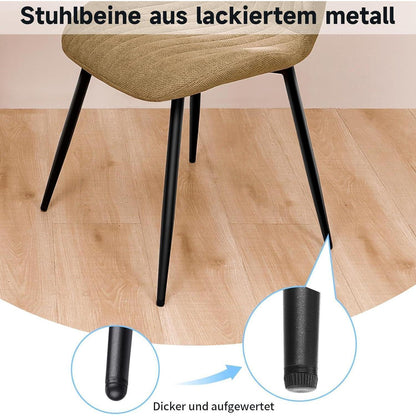 Esszimmergruppe mit Esstisch (140x80cm) & 6 Stühlen – Dunkelbraun