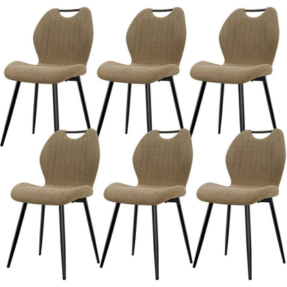 Esszimmerstühle 6er Set, Polsterstühle im skandinavischen Stil Khaki