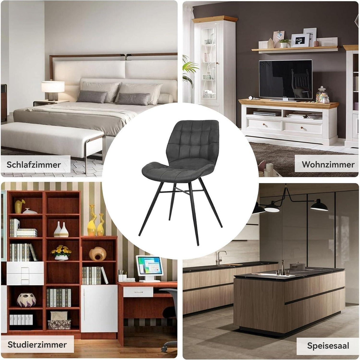 Moderne Esszimmerstühle 2er Set Schwarz