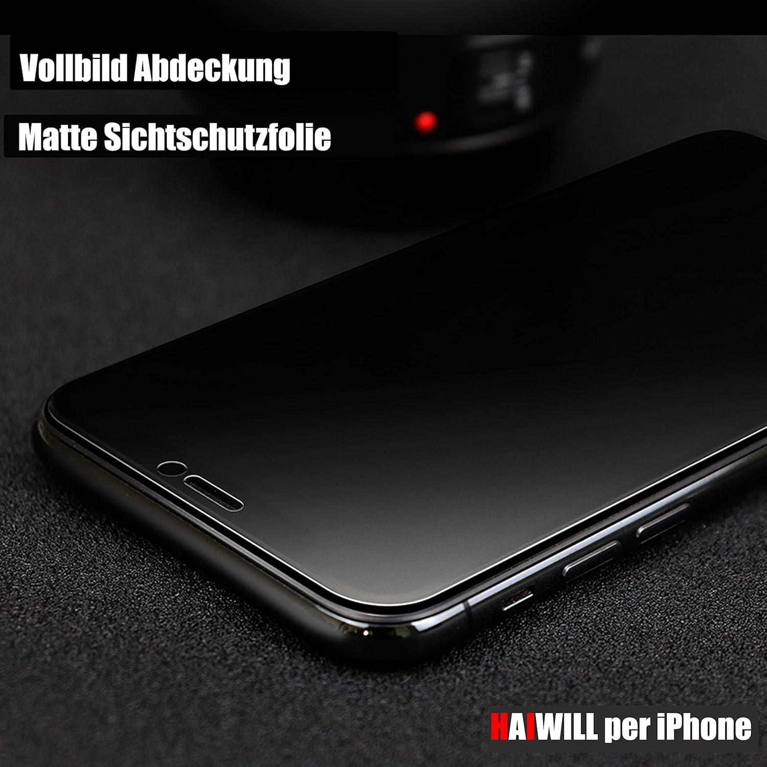iPhone 16 Blickschutzfolie Matt 9H Displayschutz Anti-Spähen, 3er Pack