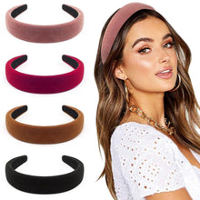 Samtstirnbänder Damen Mädchen 4er Pack Boho Haarbänder breit