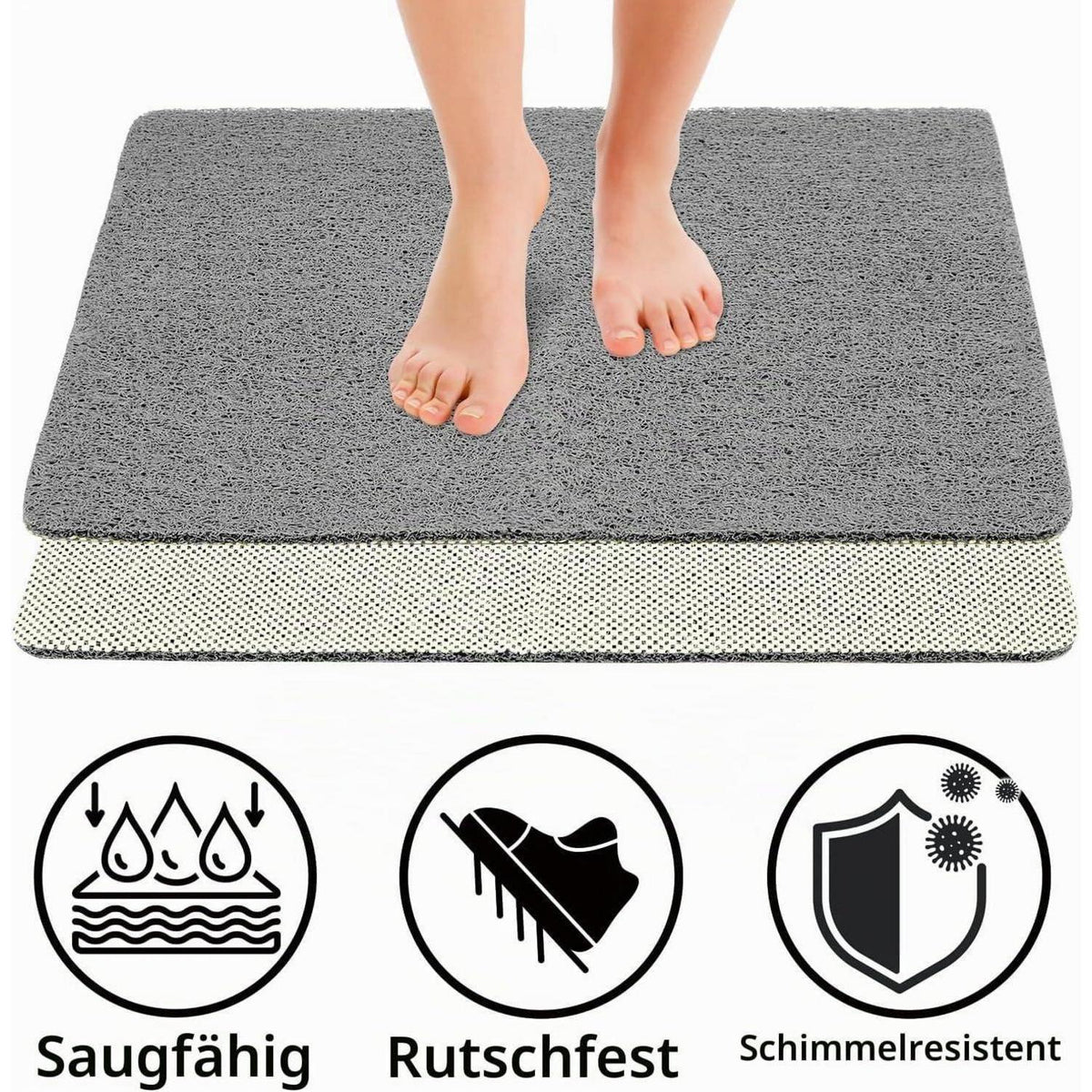 Rutschfeste Duschmatte 60x60 cm – Schnell Trocknend & Komfortabel