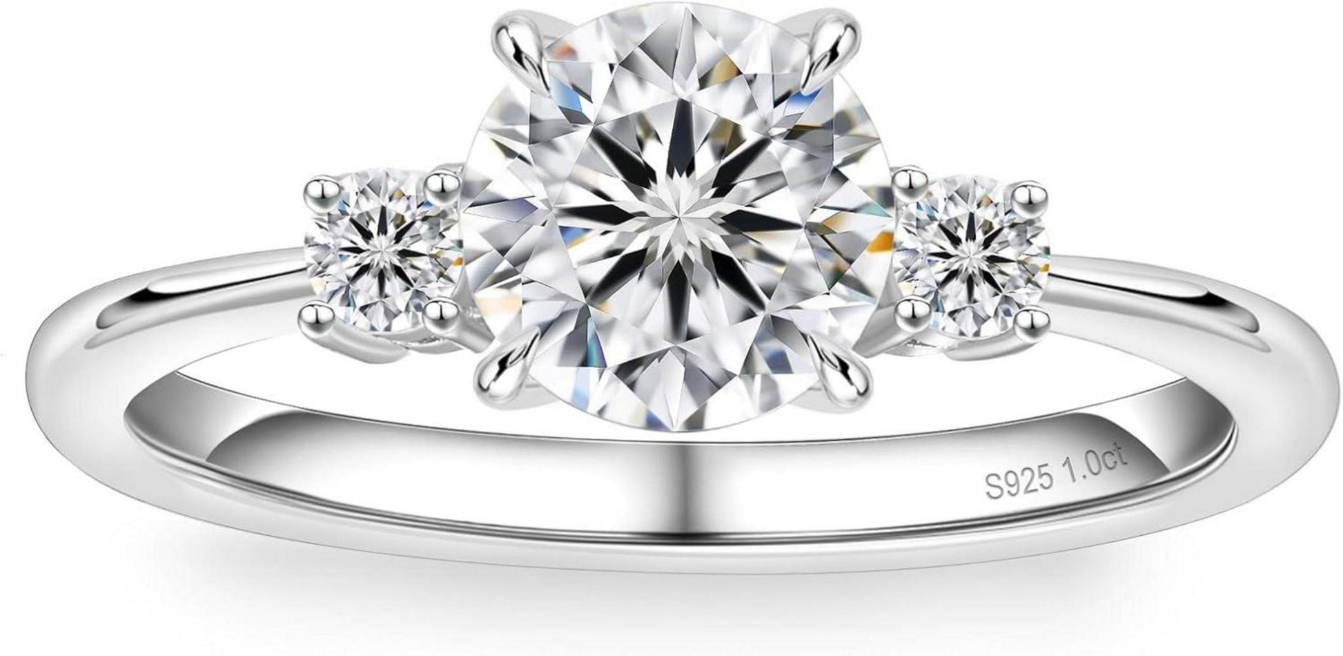 Verlobungsring Damen Moissanite Diamant 1,0 Karat VVS1 Silber Weißgold
