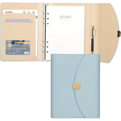 FYY PU Leder A5 Binder Notizbuch Planer mit gefüttertem