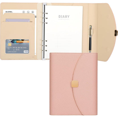 Notizbuch A5 Binder PU Leder 6 Ring Budget Journal Planer