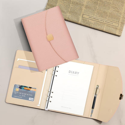 Notizbuch A5 Binder PU Leder 6 Ring Budget Journal Planer
