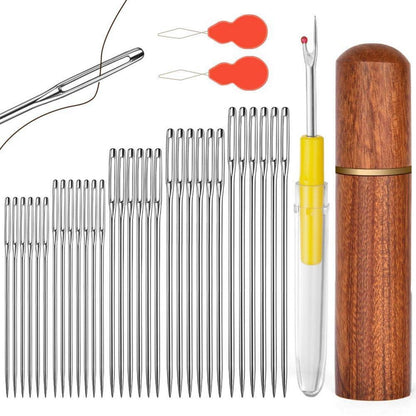 Handnähanadeln Set mit 33 Stück – Edelstahl, 5 Größen