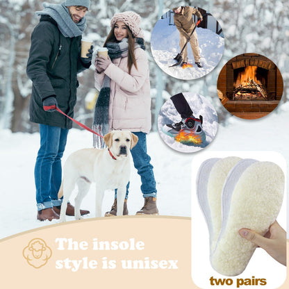 2 Paare Winter Einlagen Schafwolle Schafsfell Größe 41 42 warm atmungsaktiv