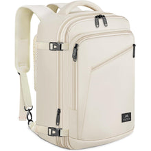 Handgepäck Rucksack Damen erweiterbar, wasserabweisend, beige