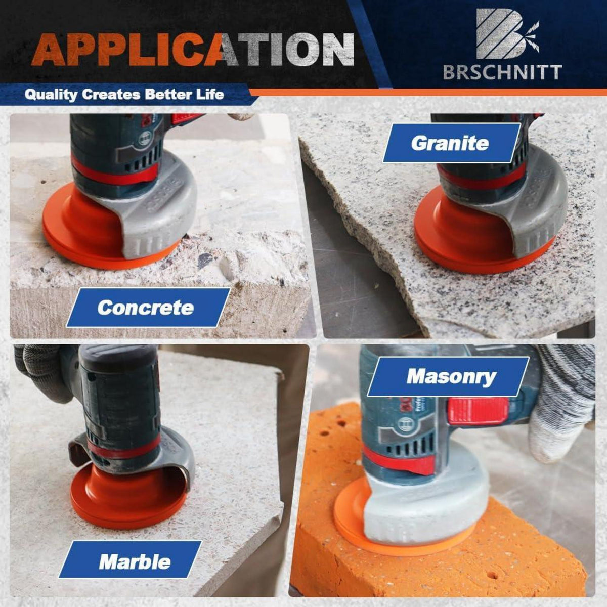 Diamant Schleiftopf 75mm für Beton & Stein (4 Stück)