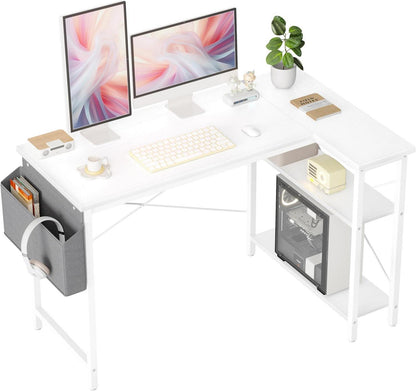 L-förmiger Schreibtisch Gaming Tisch mit Ablagefächer 120x70 cm