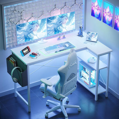 L-förmiger Gaming Schreibtisch 120x70cm mit Ablagefächern