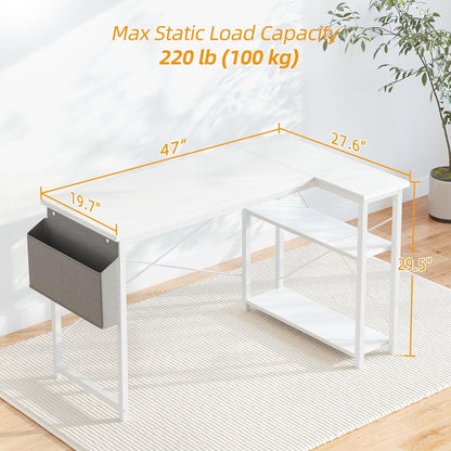 L-förmiger Gaming Schreibtisch 120x70 cm Ecktisch Ablage