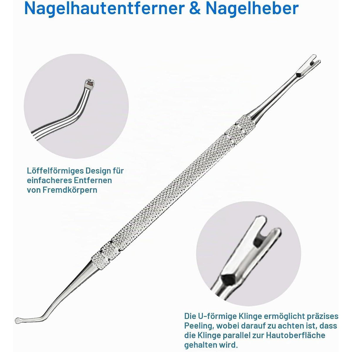 Maniküre-Set Edelstahl | Gel-Lackentferner & Nagelhautschieber