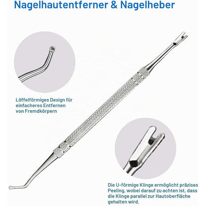 Maniküre-Set Edelstahl | Gel-Lackentferner & Nagelhautschieber