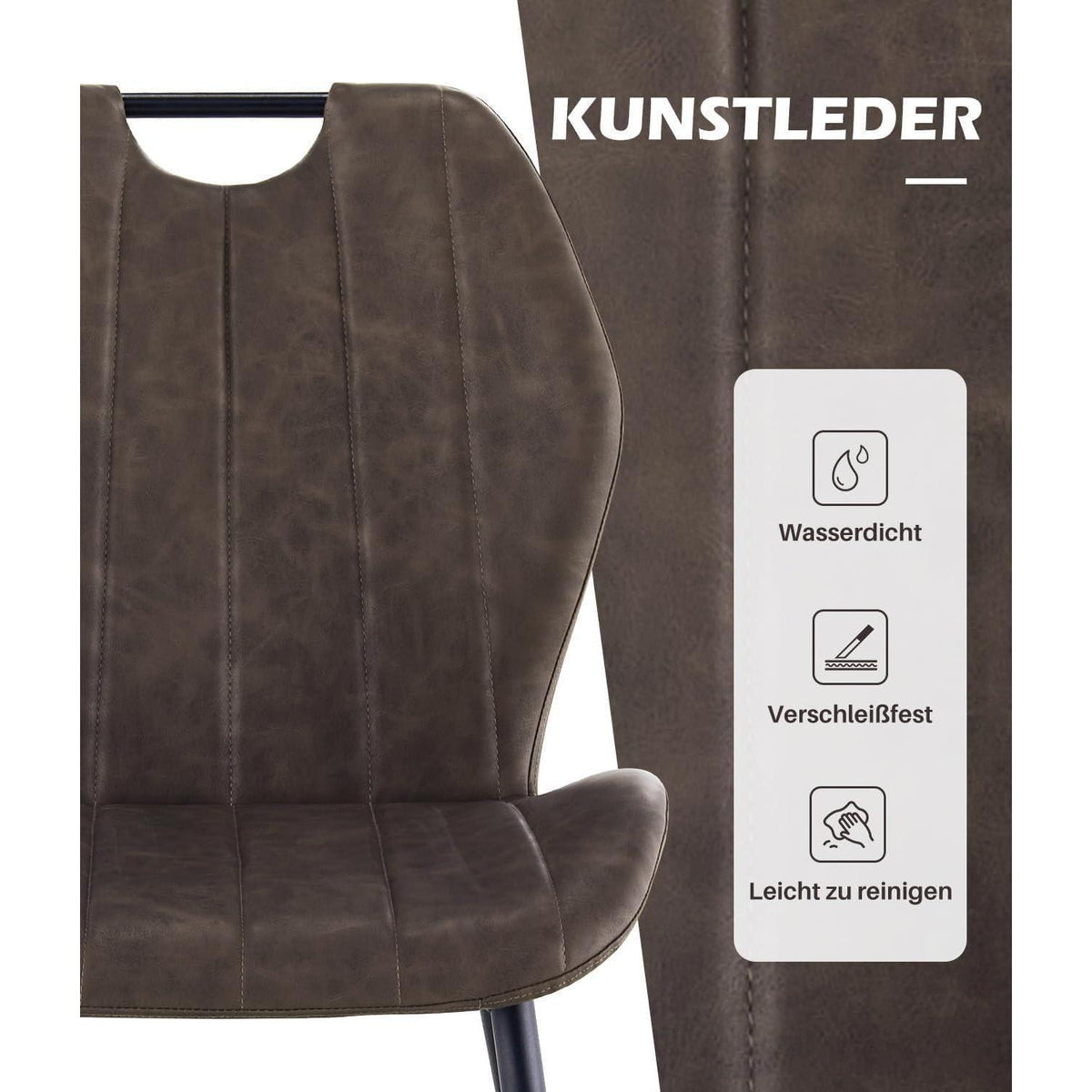 Esszimmerstühle 6er Set Braun – Komfort & Stil in Lederoptik