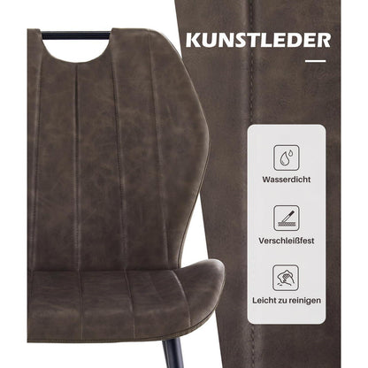 Esszimmerstühle 6er Set Braun – Komfort & Stil in Lederoptik