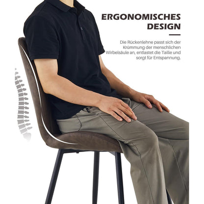 Esszimmerstühle 6er Set Braun – Komfort & Stil in Lederoptik