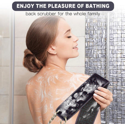 Rückenschrubber für Dusche, Doppelseitiger Rückenpeeling Waschlappen