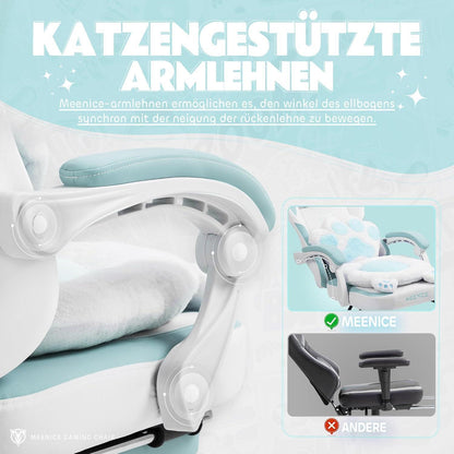 MEENICE Cute Gaming Stuhl mit Katzenpfote