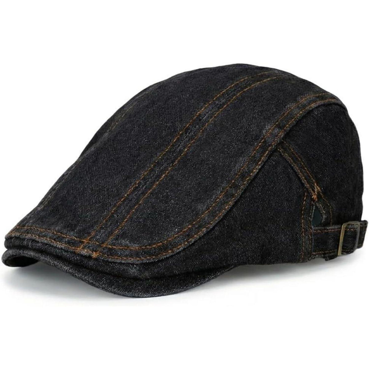 Jeans Schiebermütze Herren Damen - Verstellbare Flatcap Newsboy Cap