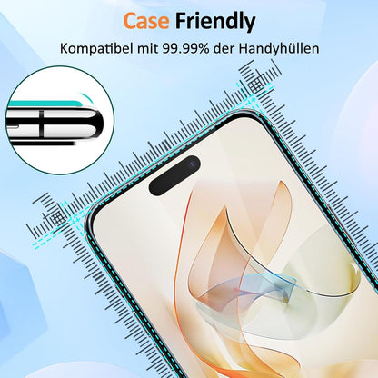 Agedate Panzerglas iPhone 15 Pro Schutzfolie, Gehärtetes Glas Displayschutz 2 Stück