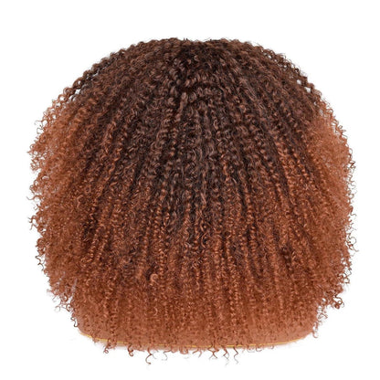 Lockige Afro Perücke Schwarzbraun 18 Zoll – Synthetisch & Voluminös