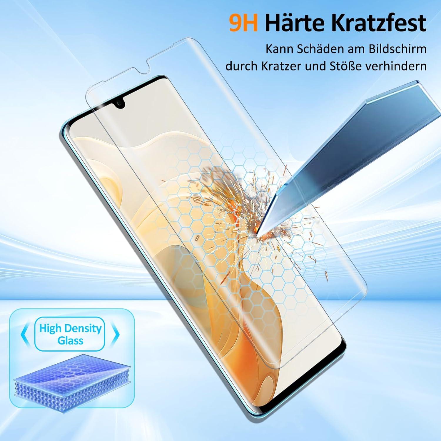 Panzerfolie Huawei P30 Pro 2 Stück Displayschutz 9H Härte Emoji