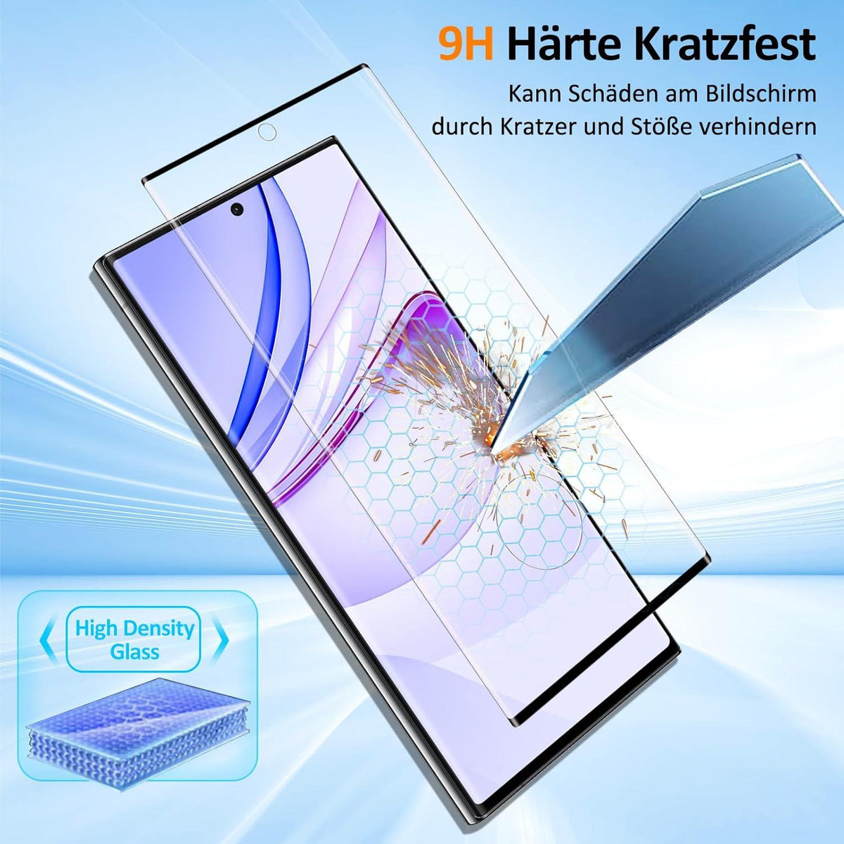 Samsung Galaxy S22 Ultra Panzerglasfolie 2er Pack HD Displayschutz 9H Härte