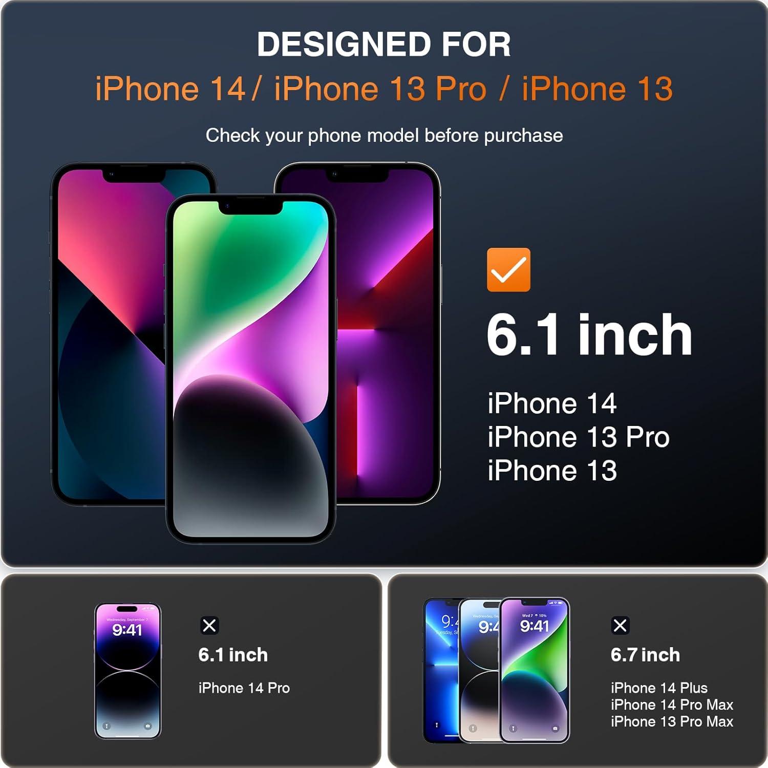 Panzer Schutzglas für iPhone 13/13 Pro, iPhone 14 - 2 Stück