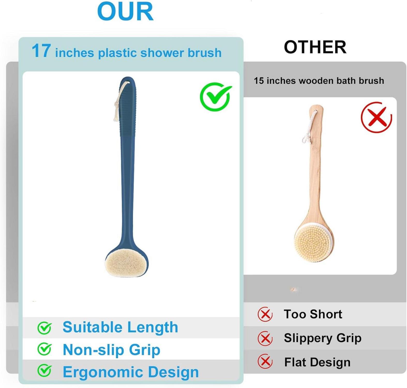 Rückenbürste für die Dusche mit 43 cm langem