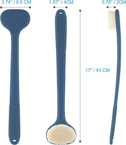 Rückenbürste Dusche 43 cm Anti-Rutsch Nass Trocken Blau