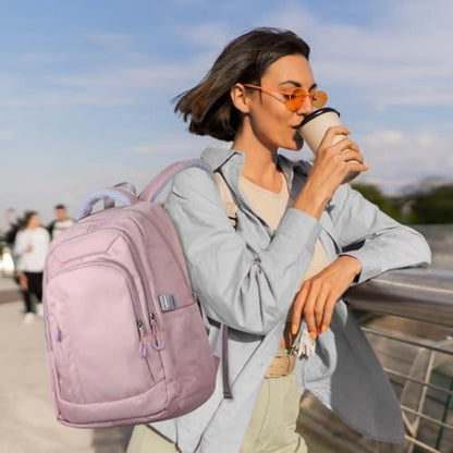 Laptop Rucksack Damen 15.6 Zoll Rosa Violett – Schulrucksack für Uni & Reisen