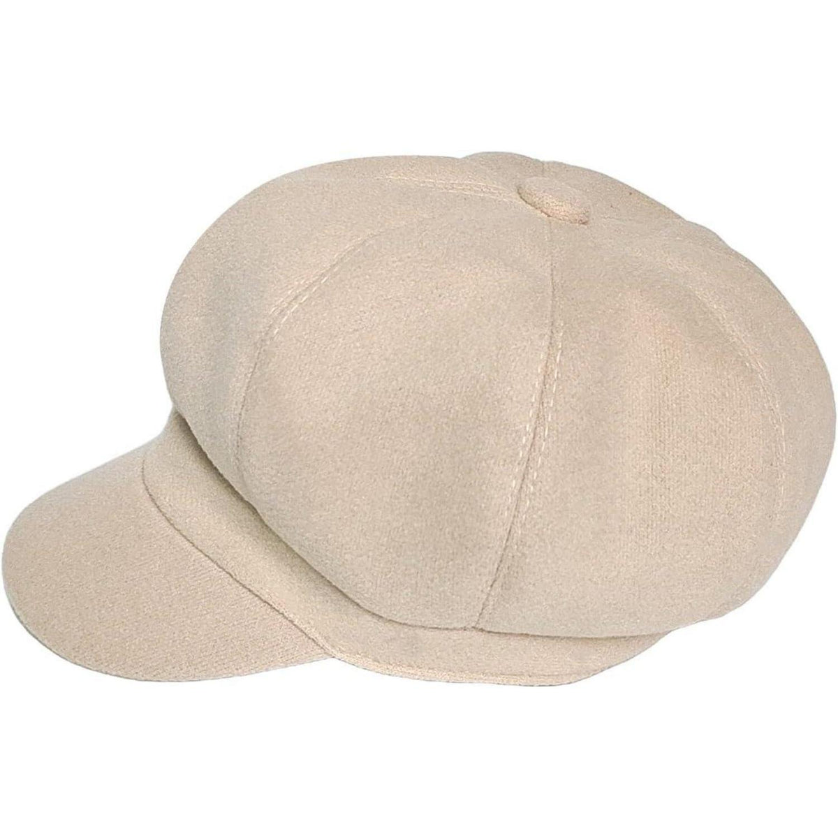 Vintage Damen Baskenmütze Wintermütze Beige