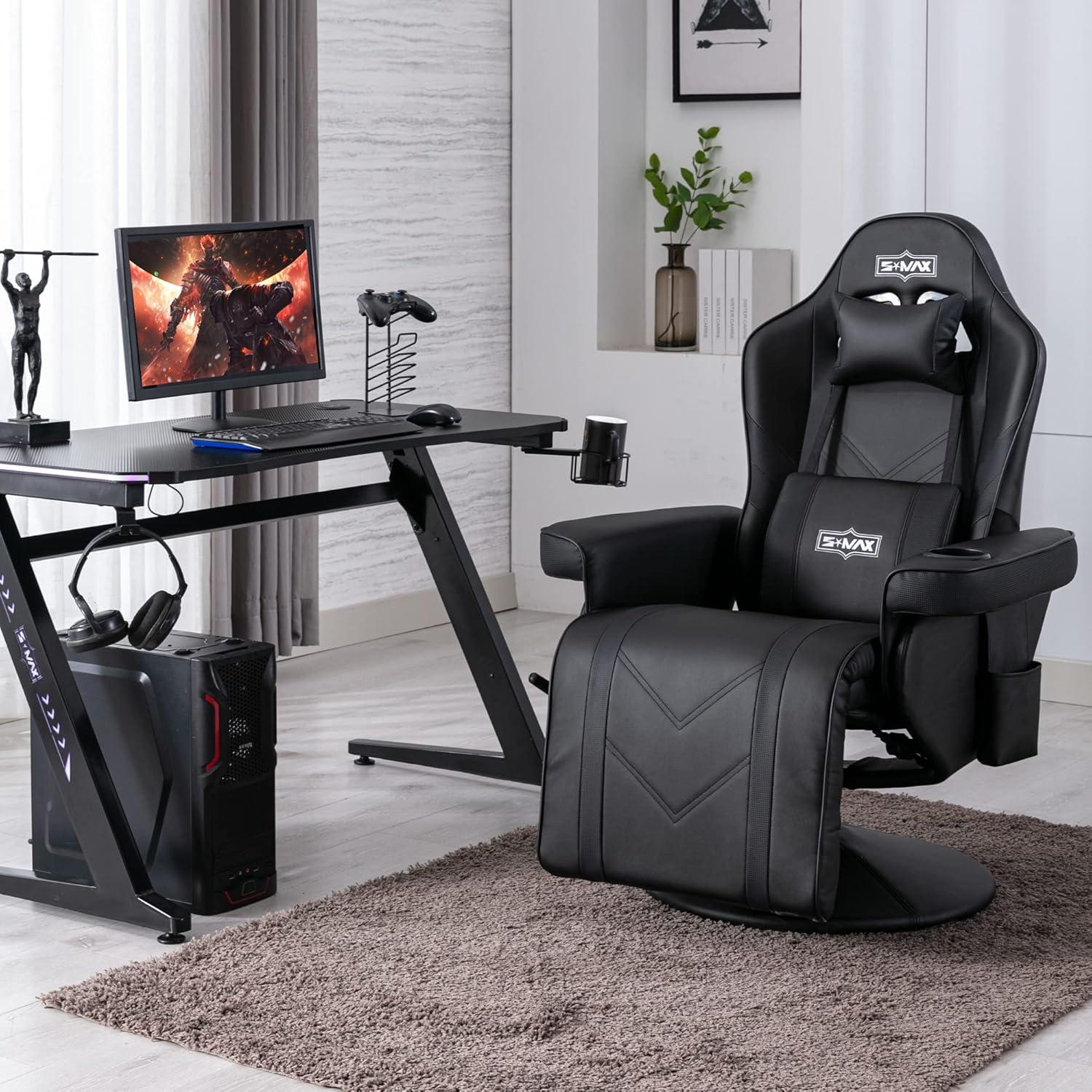 S*MAX Gaming Stuhl Schwarz X Large ergonomisch