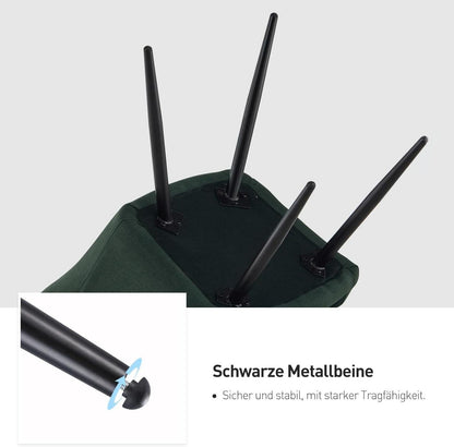Esszimmerstühle 4er Set Leinen Armlehne Polsterstuhl Waldgrün