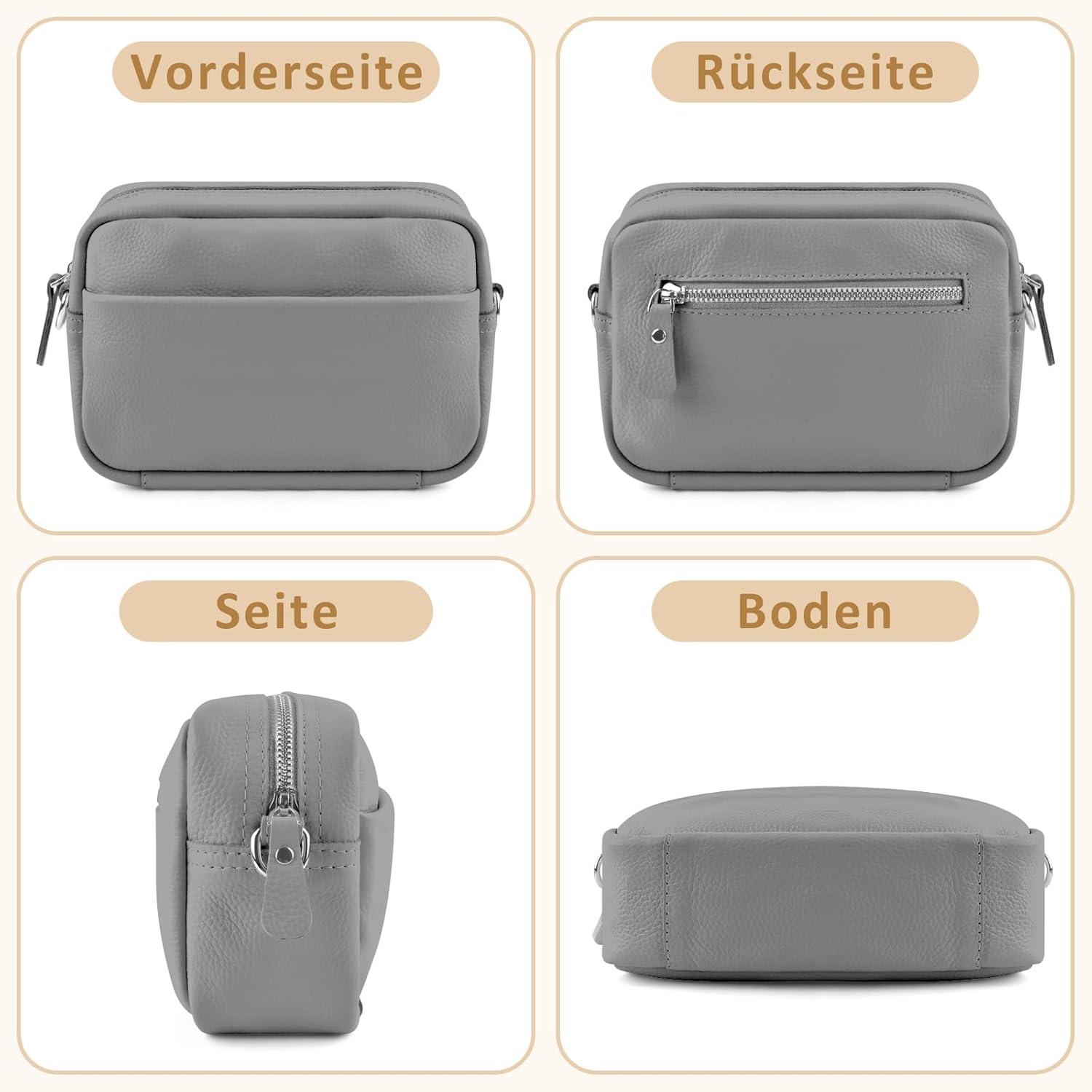 Handy Umhängetasche Echtes Leder Crossbody Bag Schultergurt