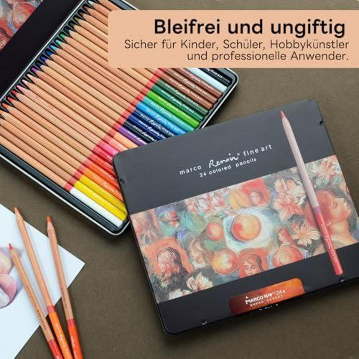 Buntstifte Set 100 Farben - Ölkreide für Erwachsene & Künstler
